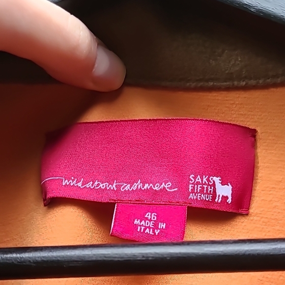 Saks Fifth Avenue Wild About Cashmere Lora Piana Fabric Men's Tan Coat - Picture 2 of 9